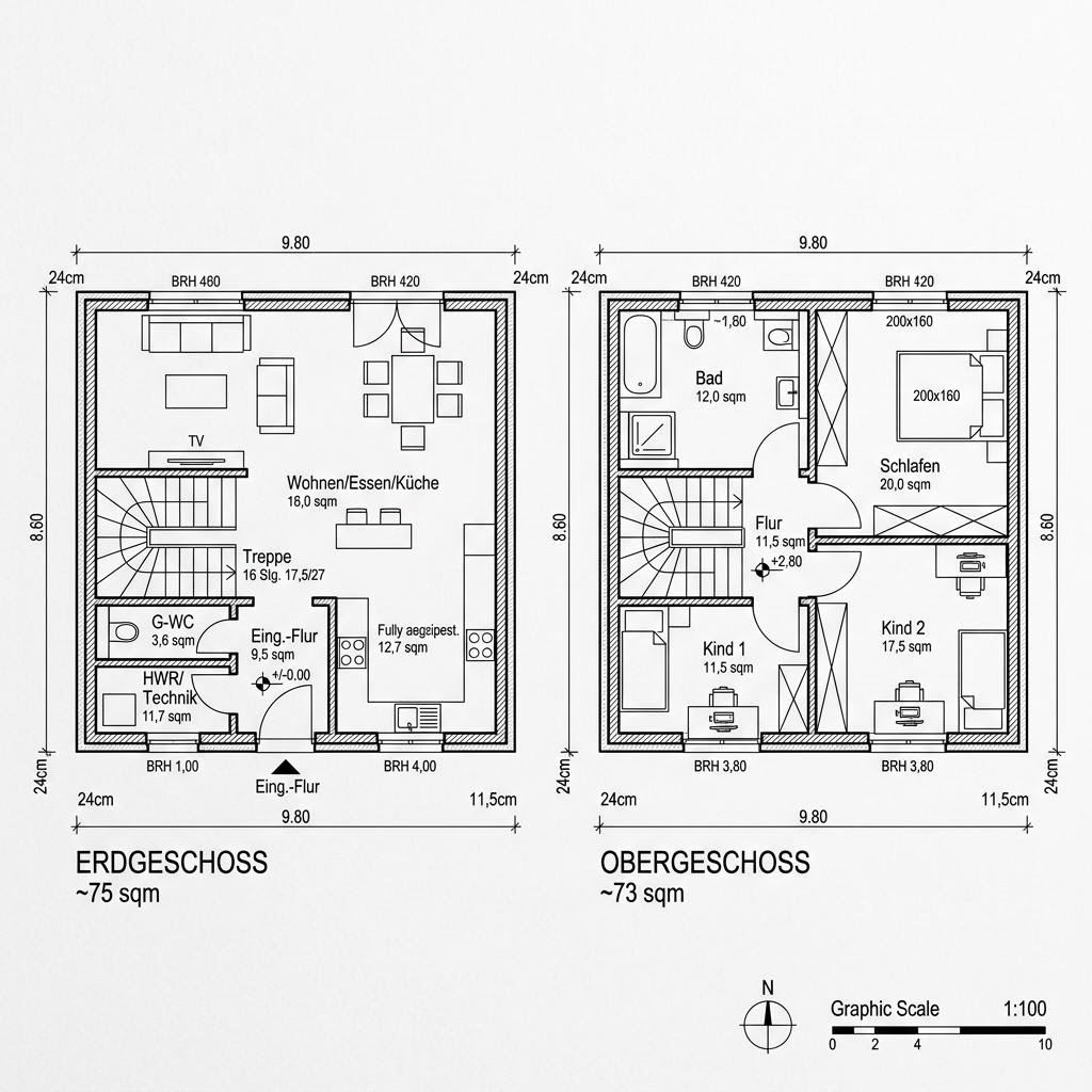 Grundriss Selection-E 148 Ausbau von Schwabenhaus — 148 m², 5 Zimmer