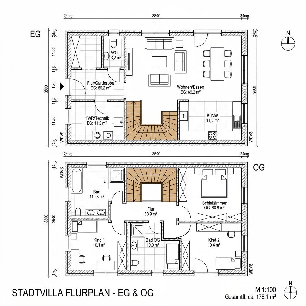 Grundriss Selection-E 178 E4 von Schwabenhaus — 178 m², 6 Zimmer