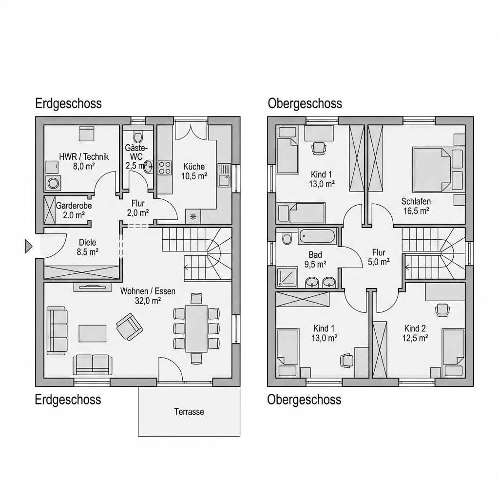 Grundriss Solitaire B-149 von Schwabenhaus — 149 m², 5 Zimmer