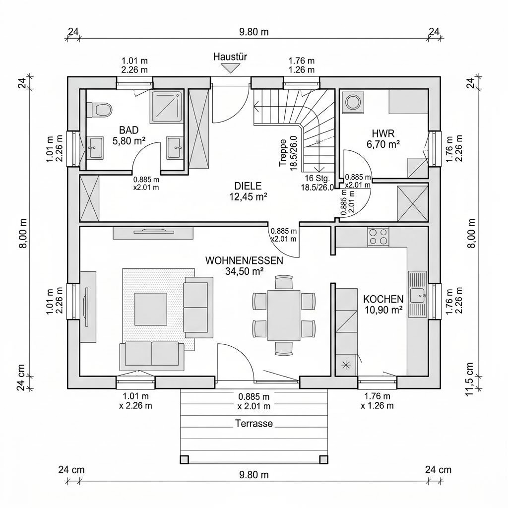 Grundriss Solitaire VP 128 von Schwabenhaus — 128 m², 4 Zimmer