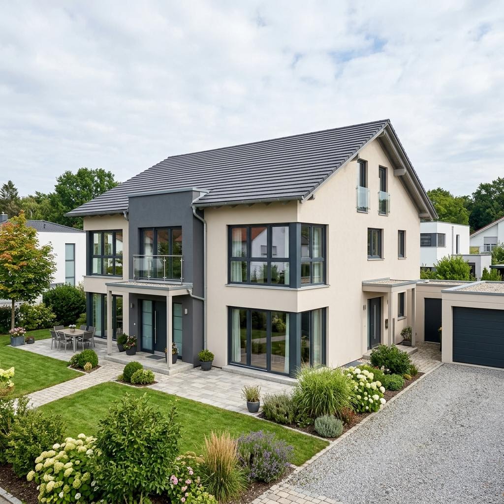 Zweifamilienhaus E 20-172 Zweifamilienhaus von SchwörerHaus — Holztafelbau mit 172 m²