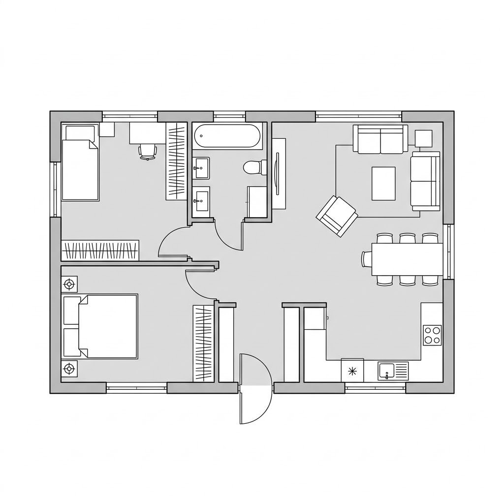 Grundriss Perfect 86 – 86 m² Singlehaus mit 3 Zimmern