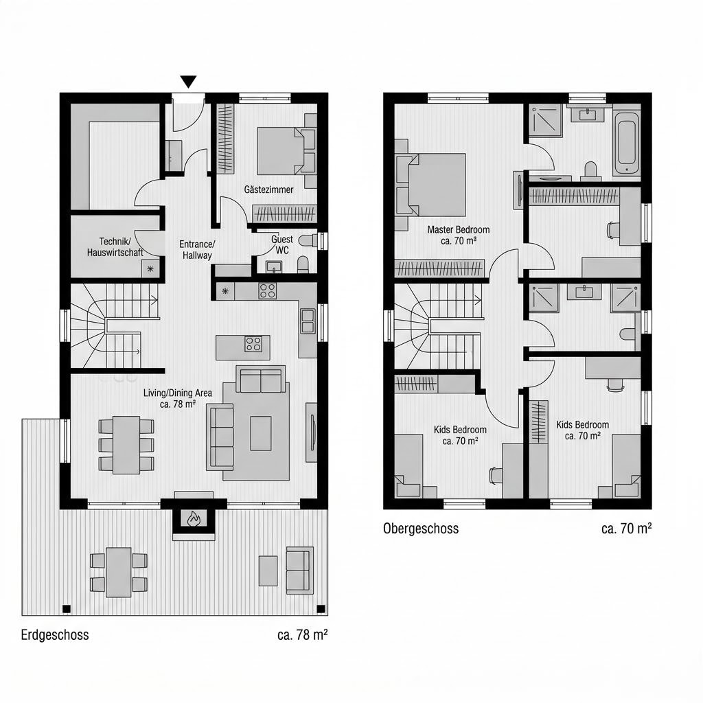 Grundriss Chalet Watzmann – 148 m² Chalet mit 5 Zimmern