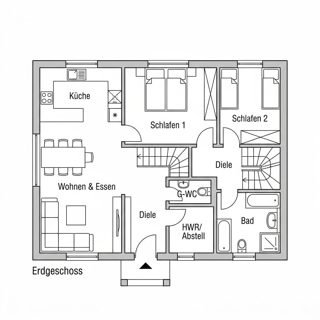 Grundriss Zillertal 88 von Sonnleitner Holzbauwerke — 88 m², 4 Zimmer