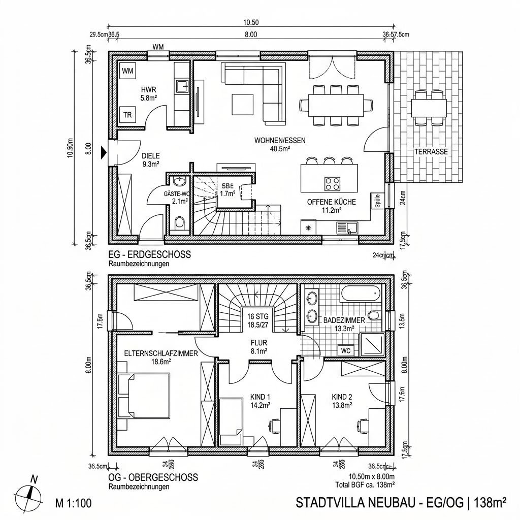Grundriss Esprit 138 Pult von Bärenhaus — 138 m², 5 Zimmer
