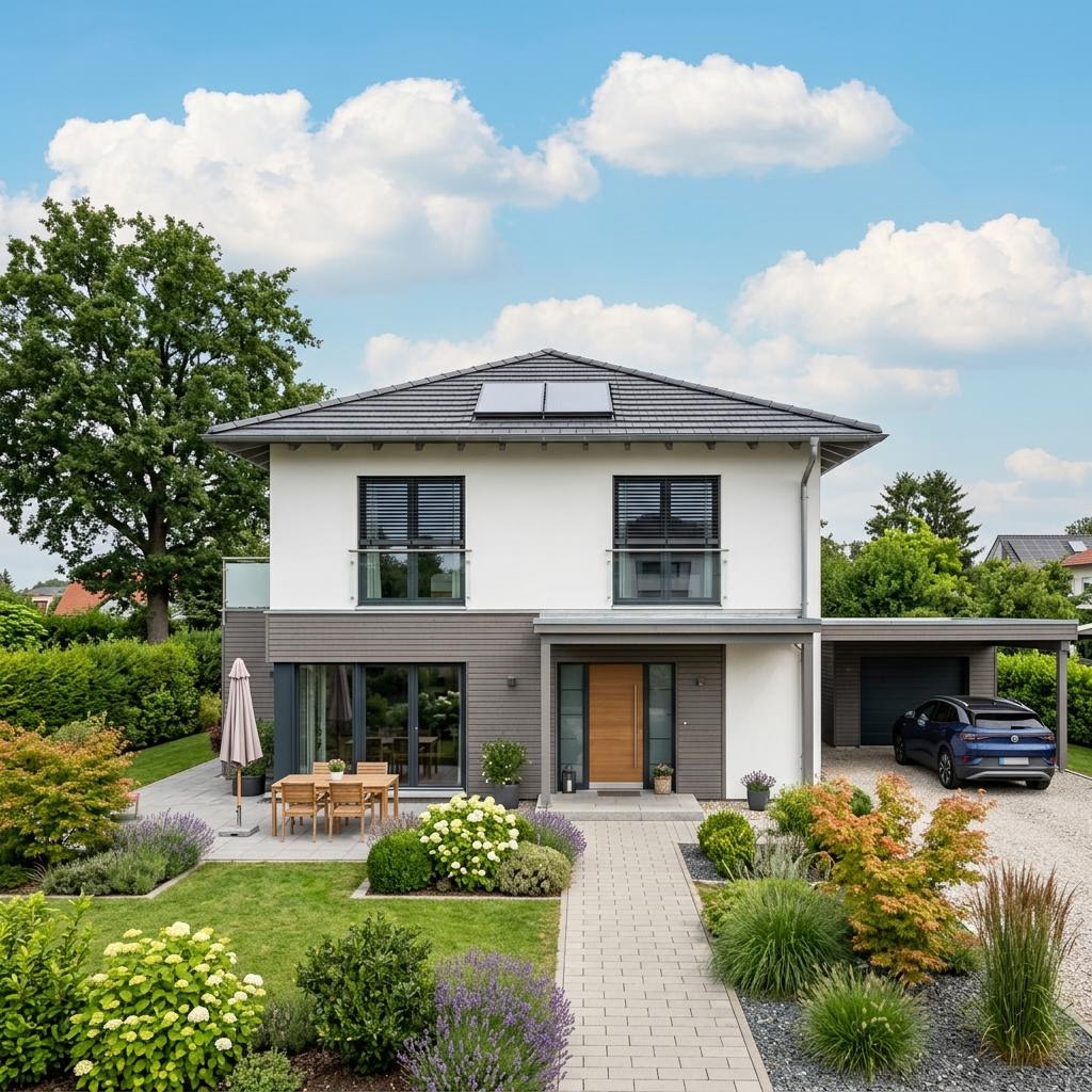 Stadtvilla eco-Stadtvilla 172 von Beilharz Haus — ökologisches Holzhaus mit Walmdach