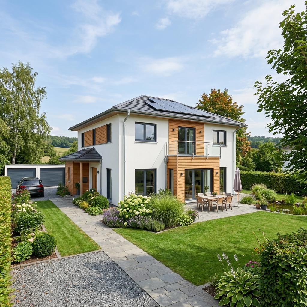Stadtvilla CONCEPT-M 172 von Bien-Zenker — Holztafelbau mit Walmdach und rund 172 m²