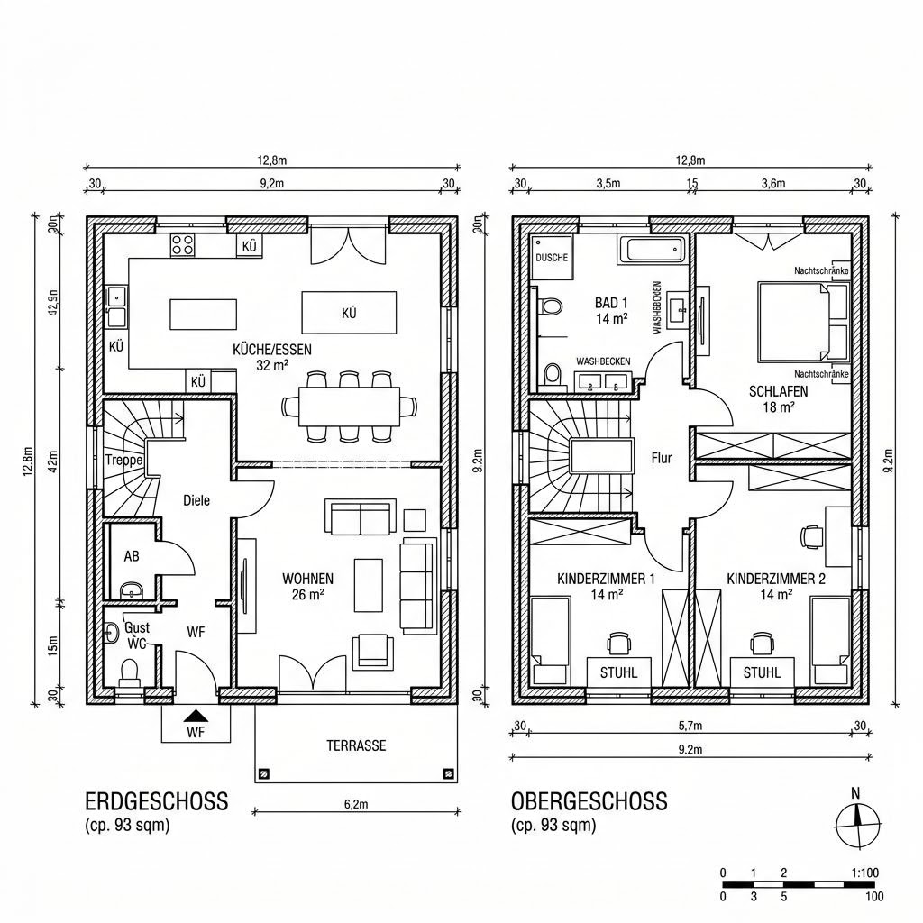 Grundriss Classic 186 von Danwood — 186 m², 6 Zimmer