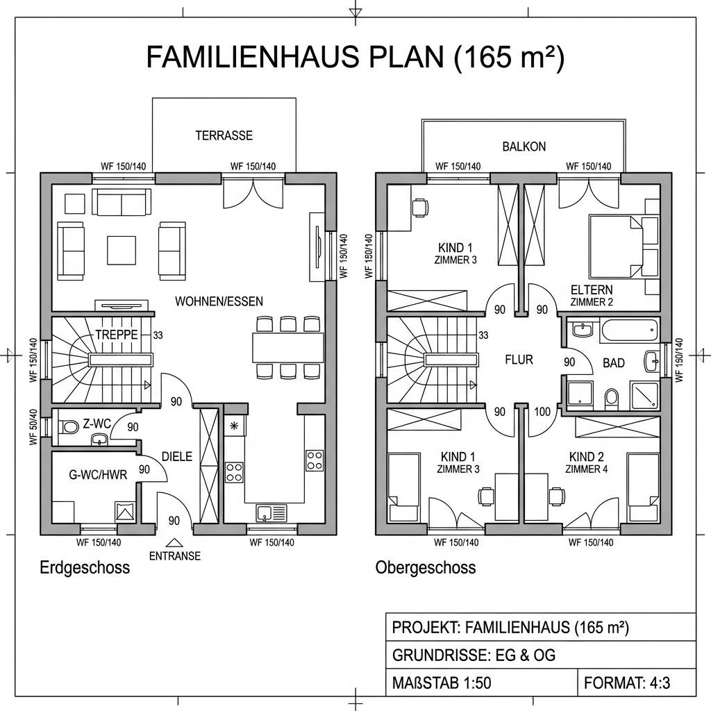 Grundriss MODERN 165 von Hartl Haus — 165 m², 6 Zimmer