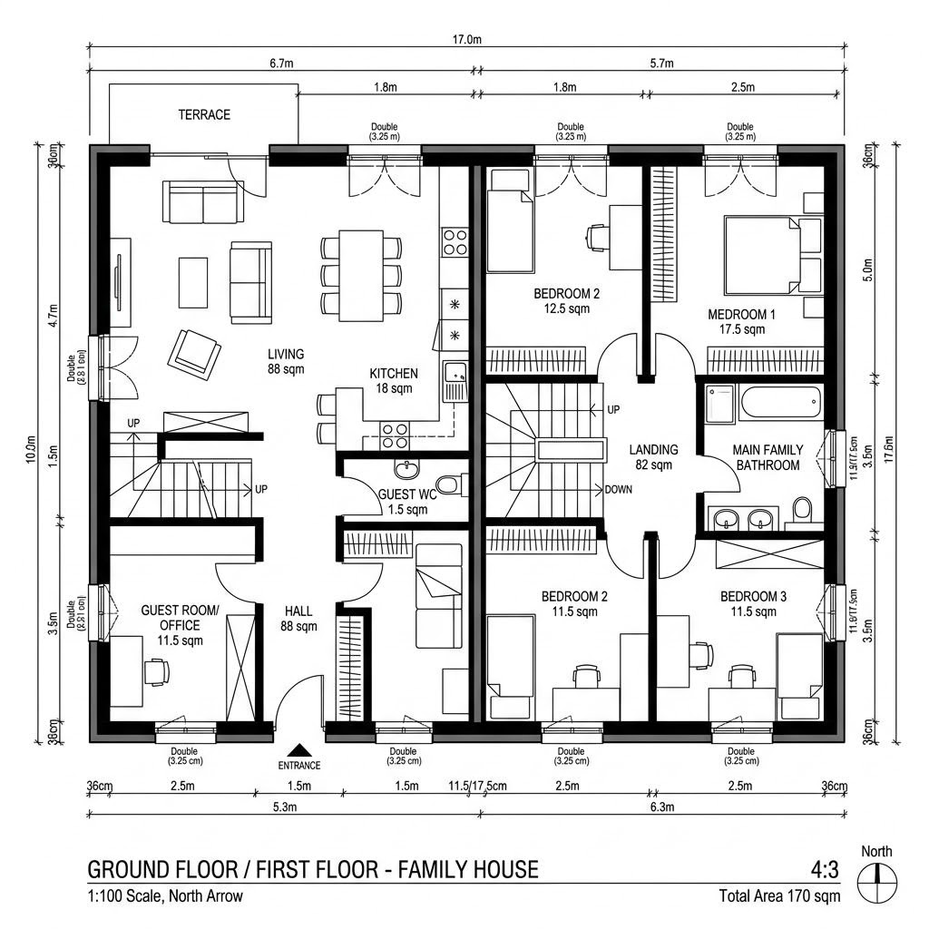 Grundriss SELECT 170 von Hartl Haus — 170 m², 6 Zimmer