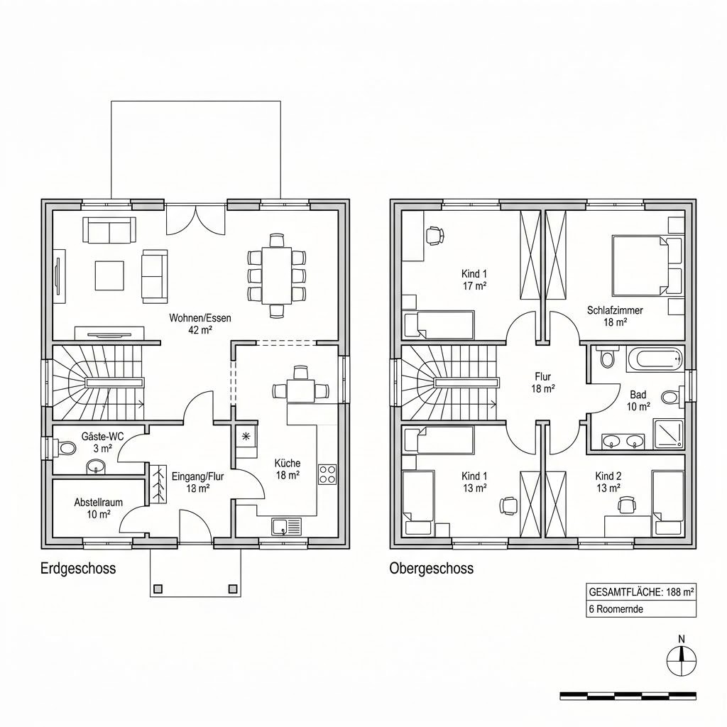 Grundriss Grünwald von Isartaler Holzhaus — 188 m², 6 Zimmer