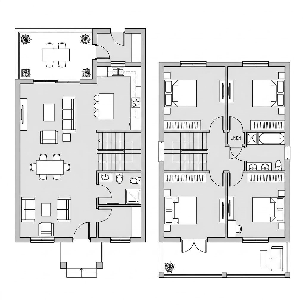 Grundriss Stadtvilla Centro – 163 m² Stadtvilla mit 6 Zimmern