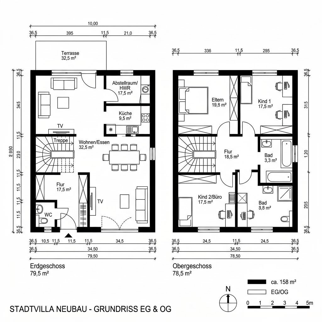 Grundriss ComfortStyle 12.03 W von Living Haus — 158 m², 6 Zimmer