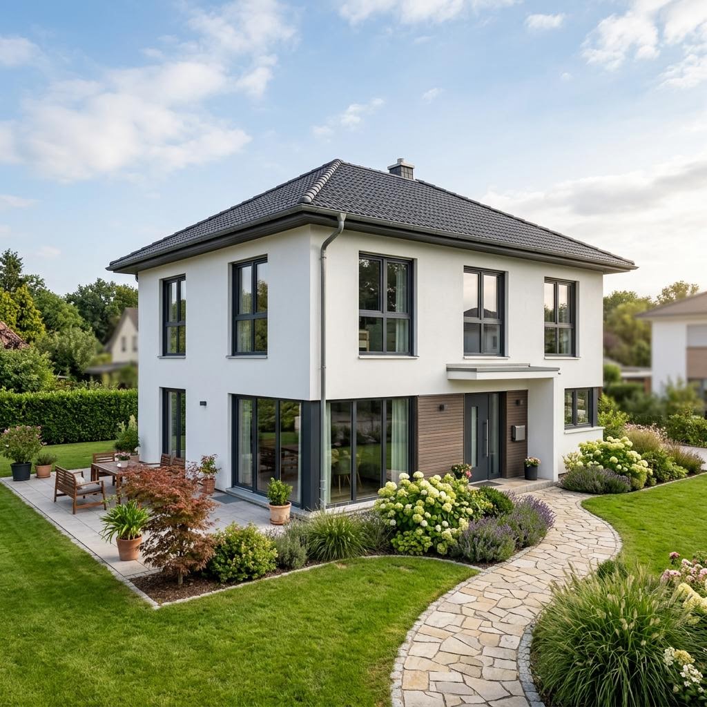 Stadtvilla LifeStyle 19.01 S von massa haus mit Walmdach — Ausbauhaus mit 158 m²