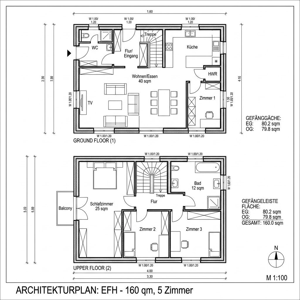 Grundriss Villa Onda 160 von Meisterstück-HAUS — 160 m², 5 Zimmer