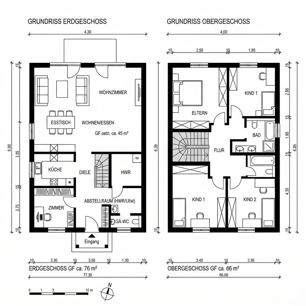 Grundriss Flairhaus 142 von Roth-Massivhaus — 142 m², 5 Zimmer