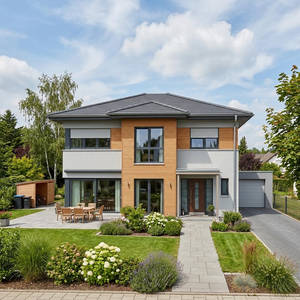 Stadtvilla SH 158 Z von ScanHaus Marlow — Fertighaus mit Zeltdach und 158 m²