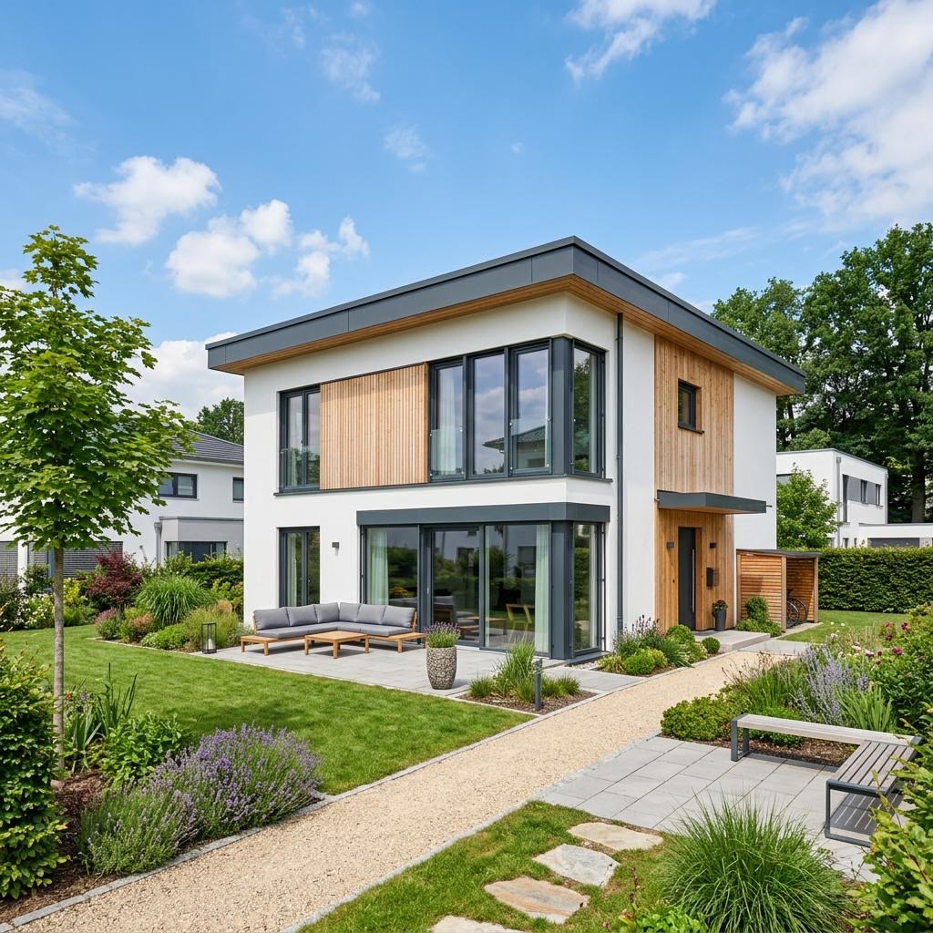 Stadtvilla Cubus 155 von TALBAU-Haus — kubische Holzstadtvilla mit Flachdach und 155 m²