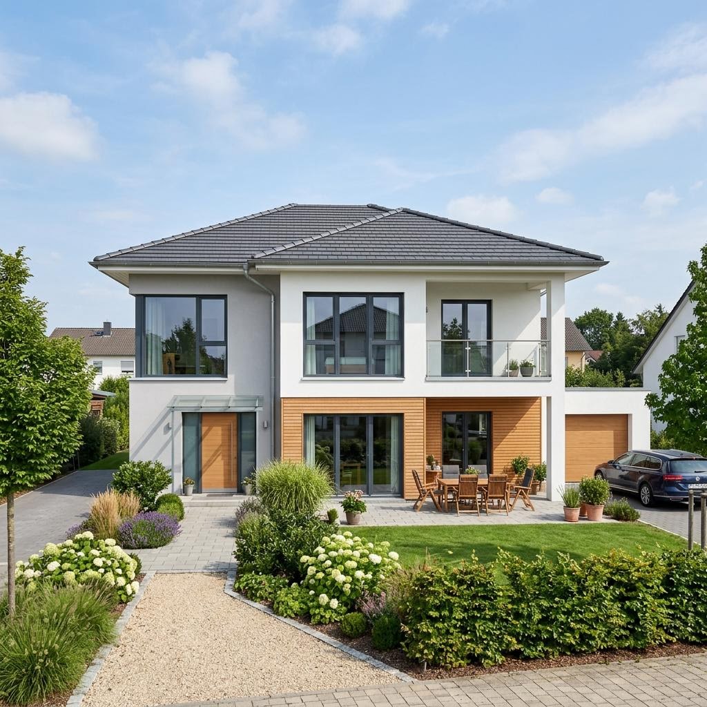 Stadtvilla Vitalis 160 von TALBAU-Haus — Holzstadtvilla mit Walmdach und 160 m²