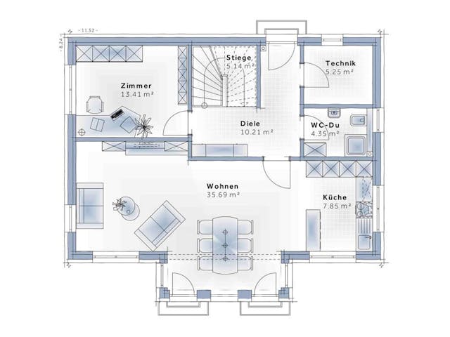 Grundriss Family Life – Stadtvilla, 152 m², 5 Zimmer
