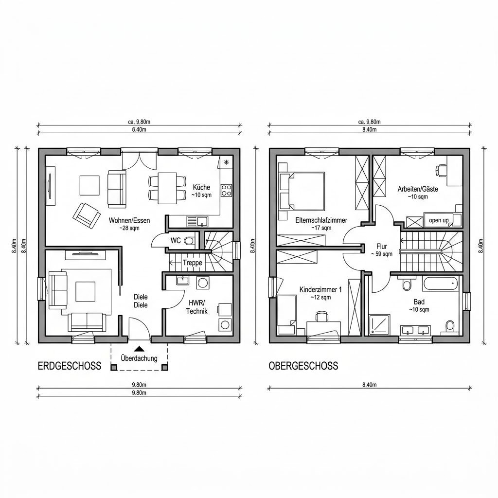 Grundriss EDITION B 121 von WEIOTT-Massiv-Haus — 121 m², 4 Zimmer