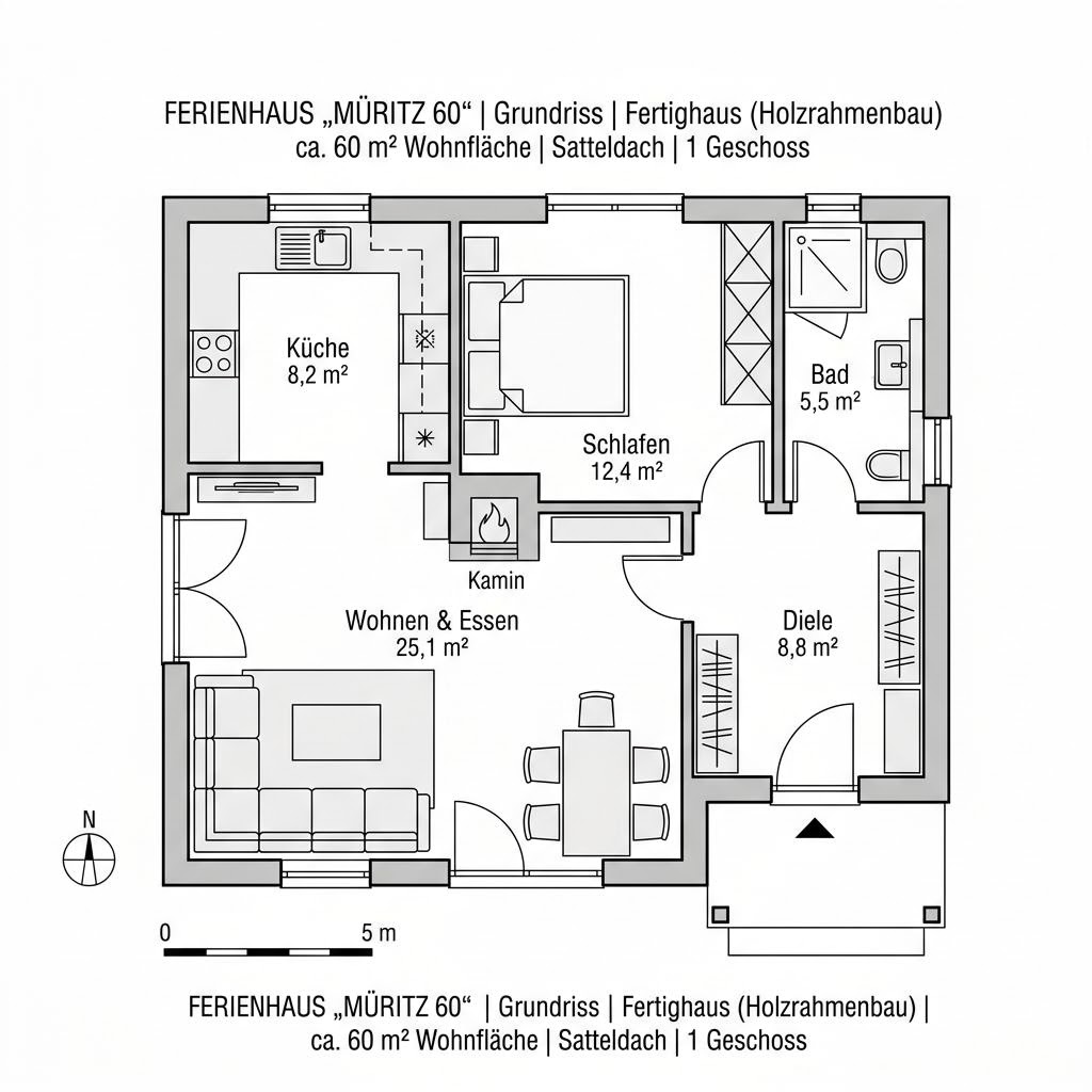 Grundriss Müritz 60 von Nyborg — 60 m², 3 Zimmer