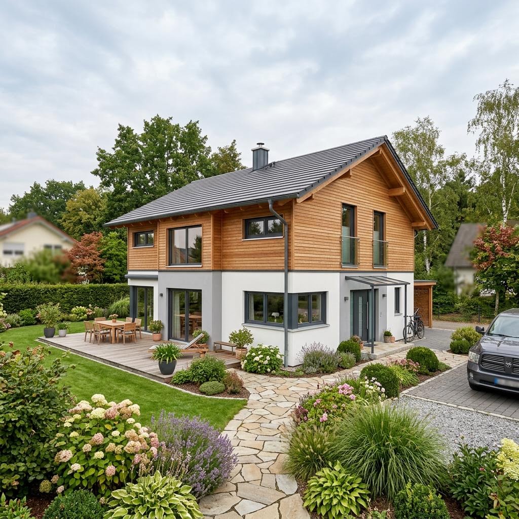 Landhaus Lindenhof 138 von STREIF Haus als Fertighaus mit steilem Satteldach