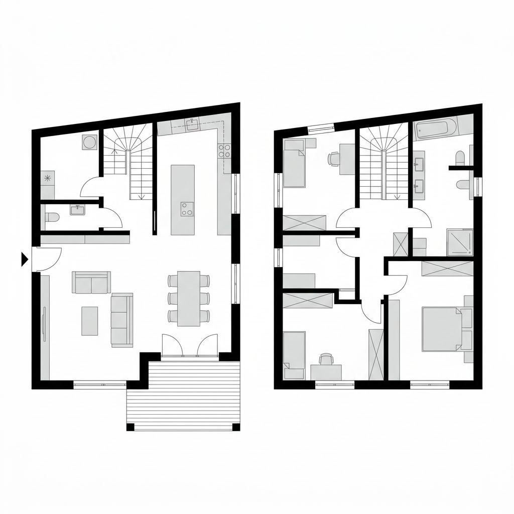 Grundriss Pultdachhaus Clou 146 von STREIF Haus — 146 m², 5 Zimmer