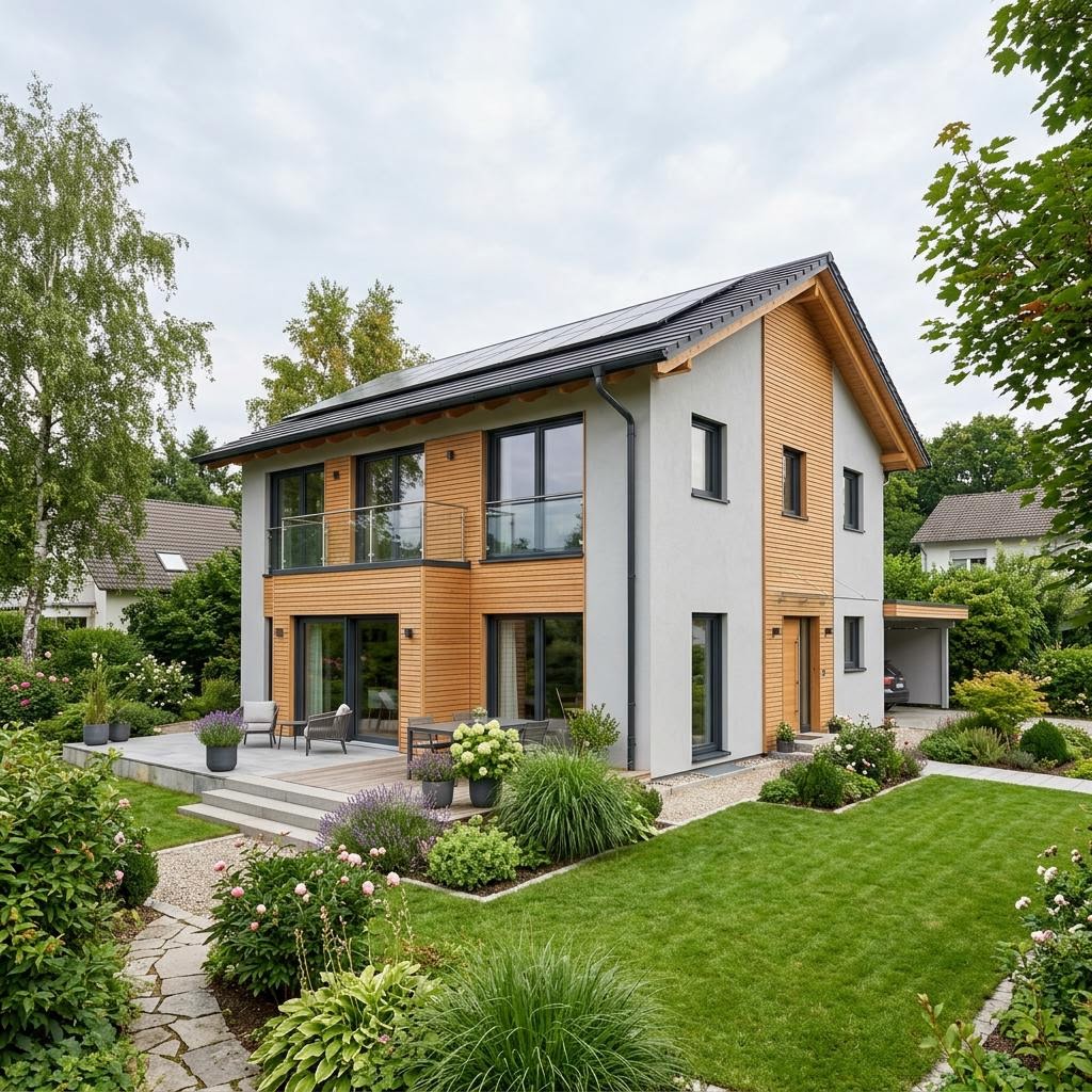 Bausatzhaus Selbstbau Energie 130 von Suckfüll Energiesparhaus mit Satteldach — Holzhaus mit 130 m²