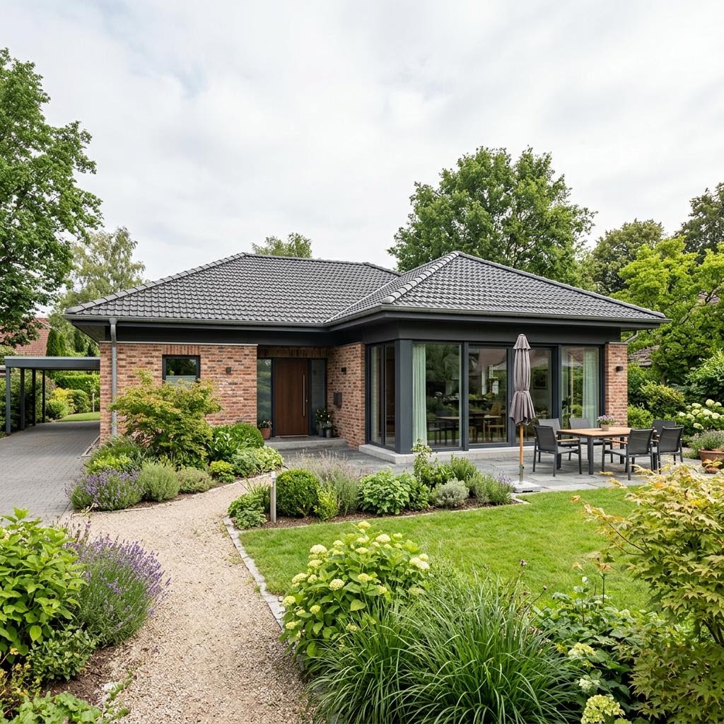 Bungalow Lichthof 100 von Town & Country mit Walmdach — massiver Ziegel-Bungalow mit 100 m²