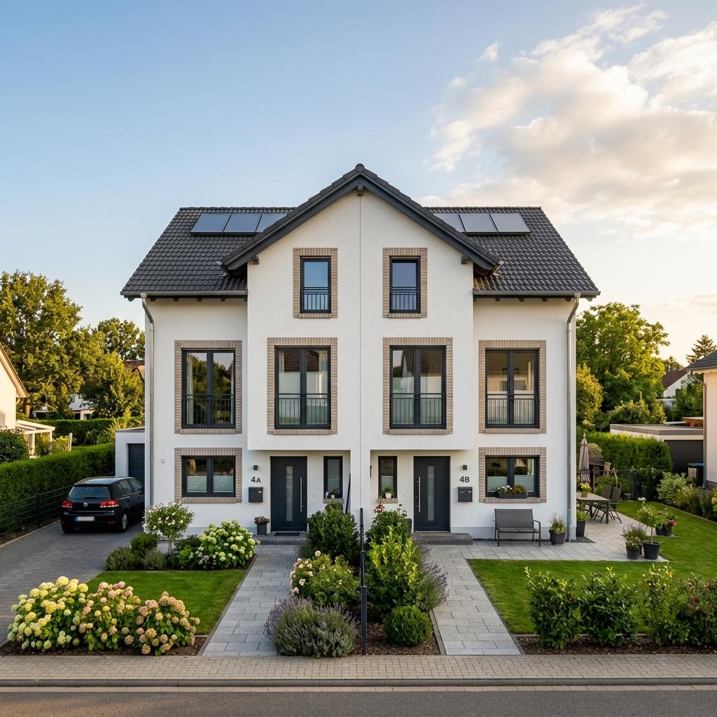 Massives Doppelhaus Mainz 116 von Town & Country mit Satteldach