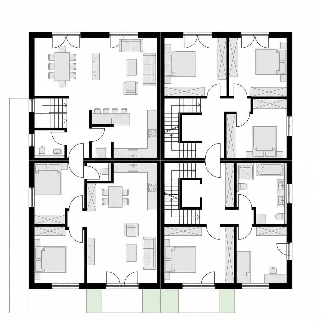 Grundriss Doppelhaus Mainz 116 von Town & Country Haus Deutschland — 116 m², 4 Zimmer