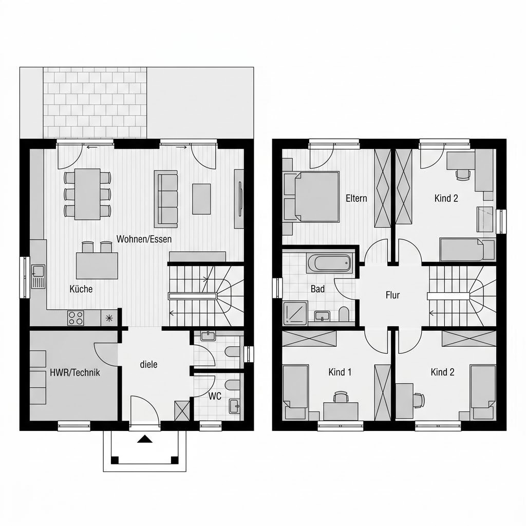 Grundriss Flair Vital 134 von Town & Country Haus Deutschland — 134 m², 4 Zimmer