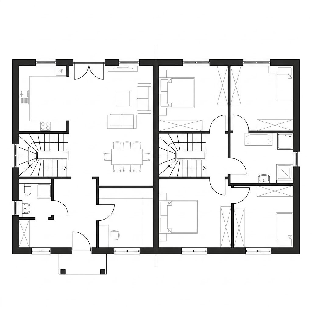 Grundriss Deichmaxime 128 – 128 m² Friesenhaus mit 4 Zimmern