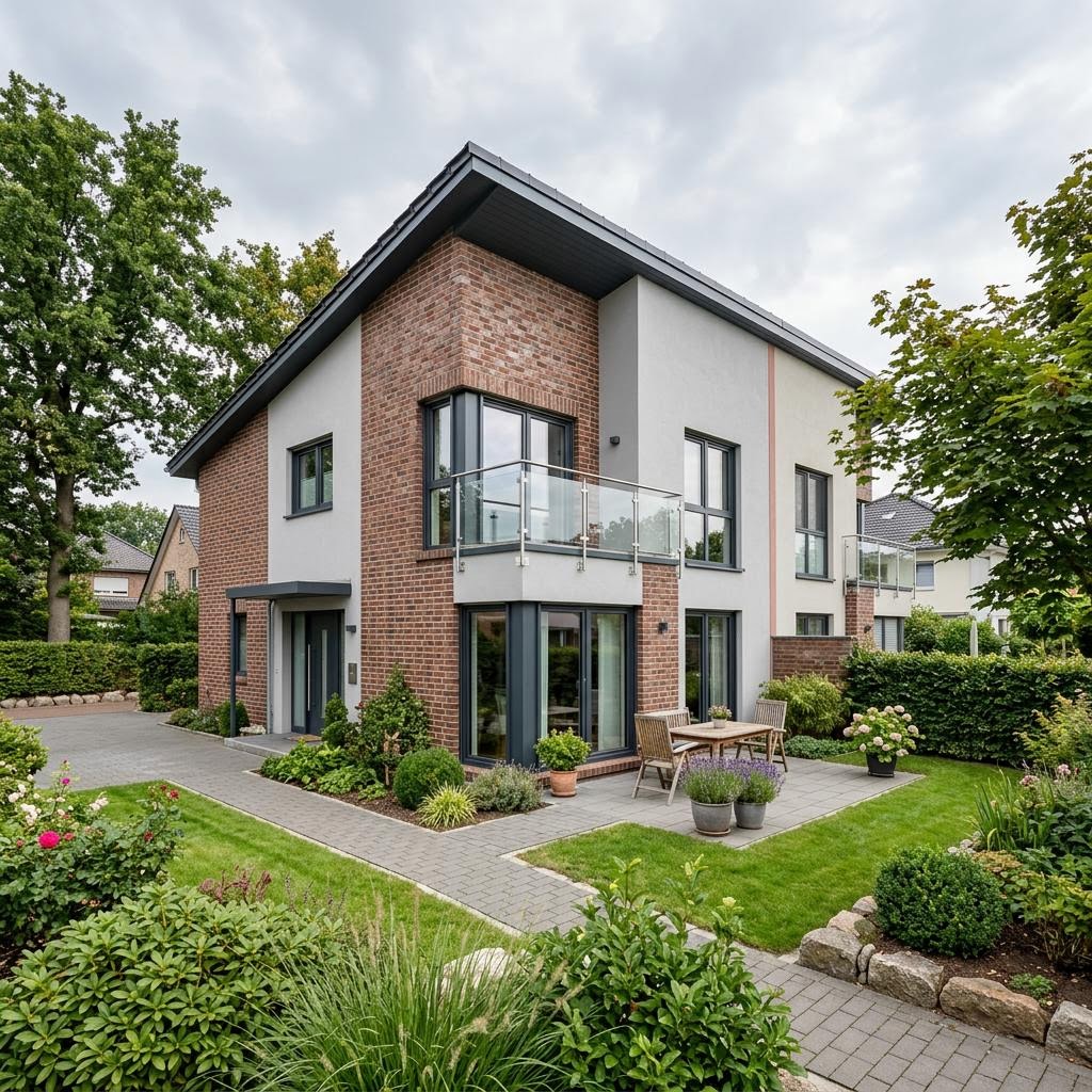 Doppelhaushälfte Maxime Duo 100 von Viebrockhaus — Pultdach, 100 m² für schmale Grundstücke