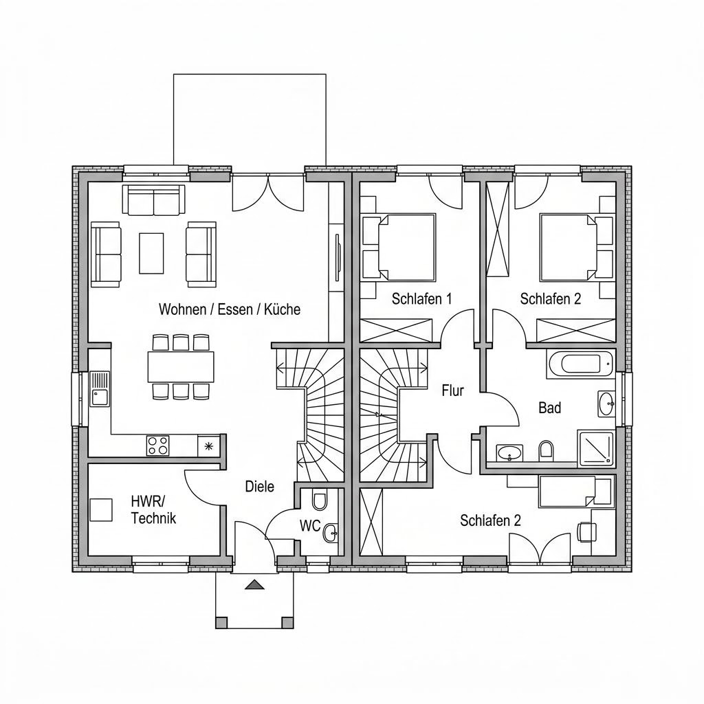 Grundriss Maxime Duo 100 von Viebrockhaus — 100 m², 3 Zimmer