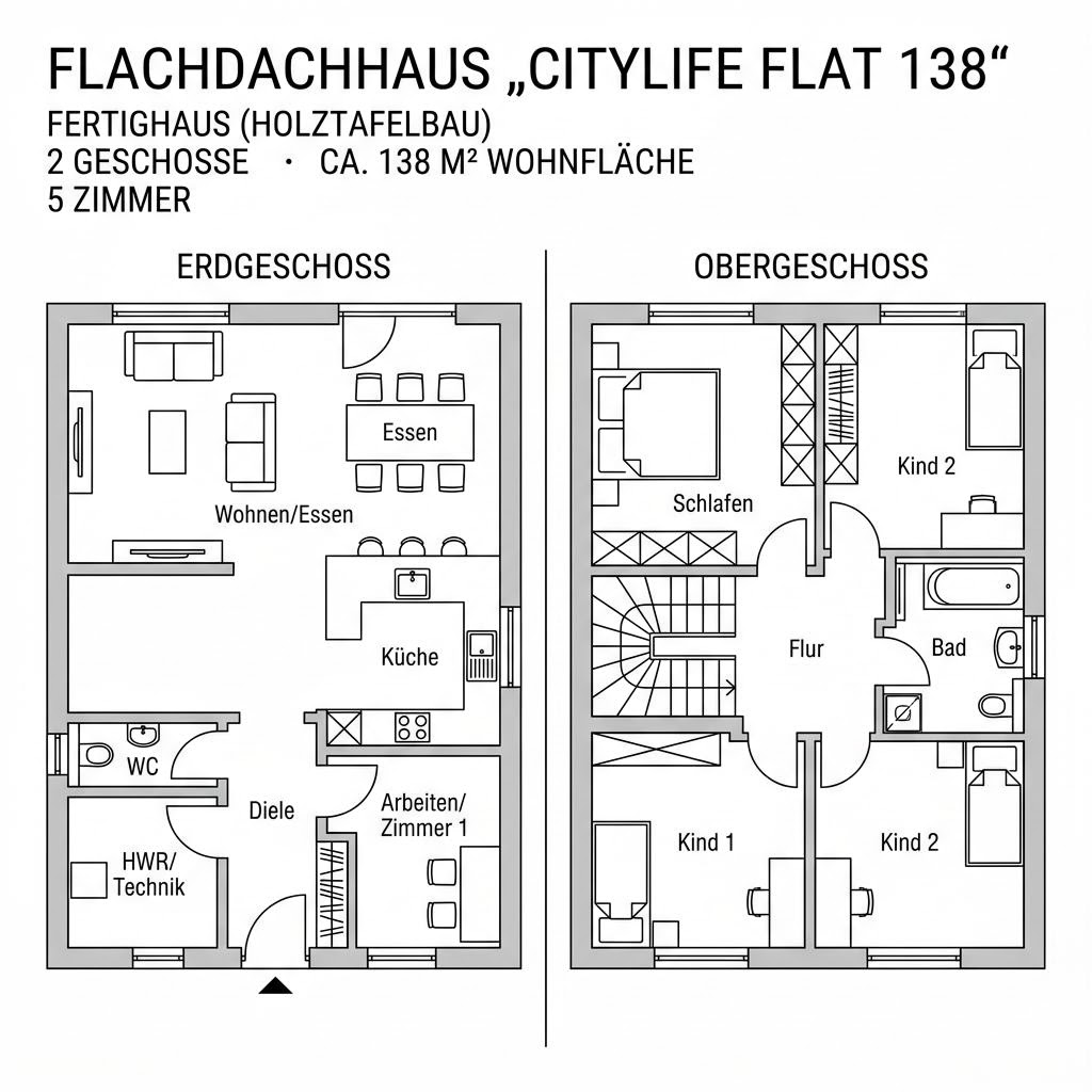 Grundriss CityLife Flat 138 von WeberHaus — 138 m², 5 Zimmer
