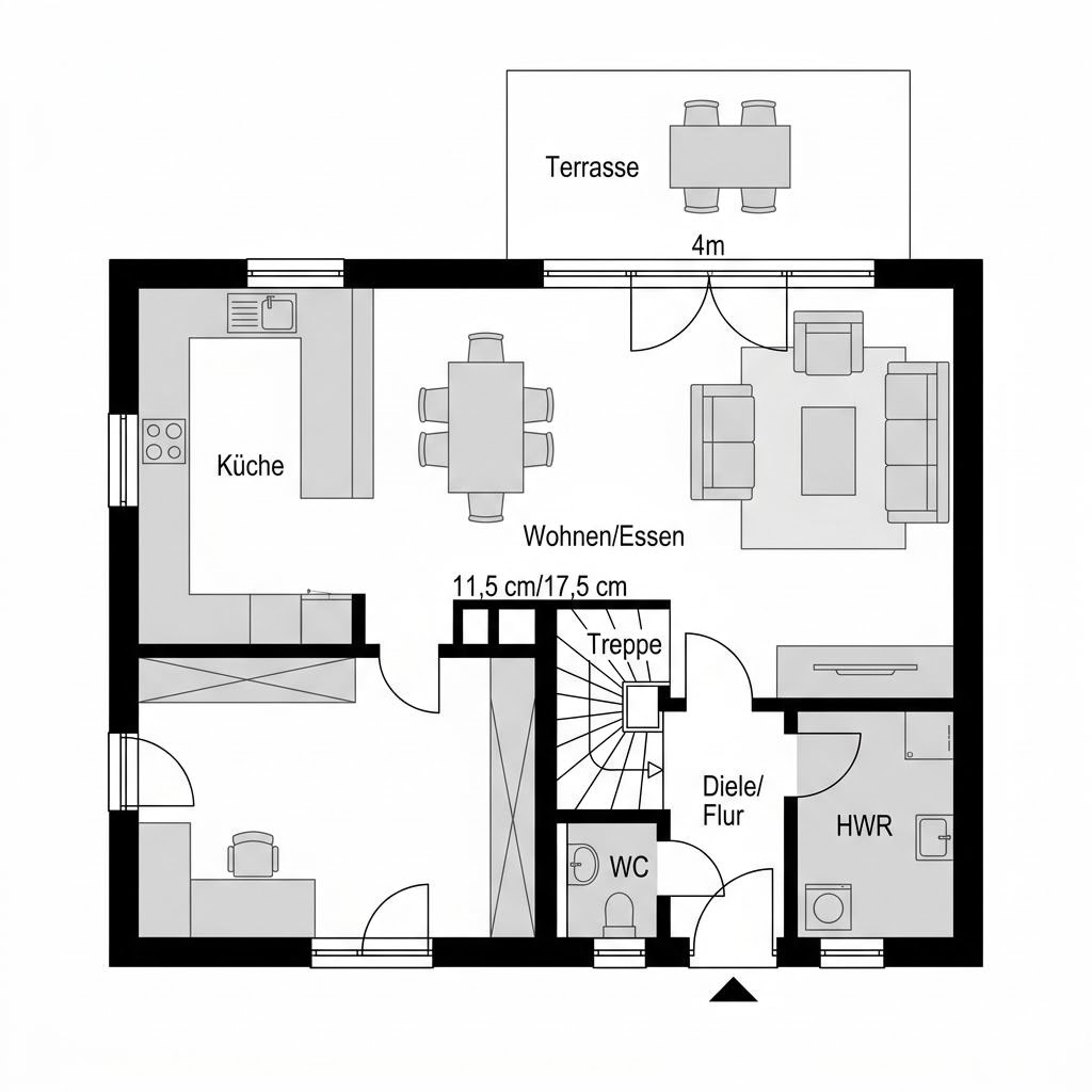 Grundriss CityLife Doppelhaus – 130 m² Doppelhaus mit 4 Zimmern
