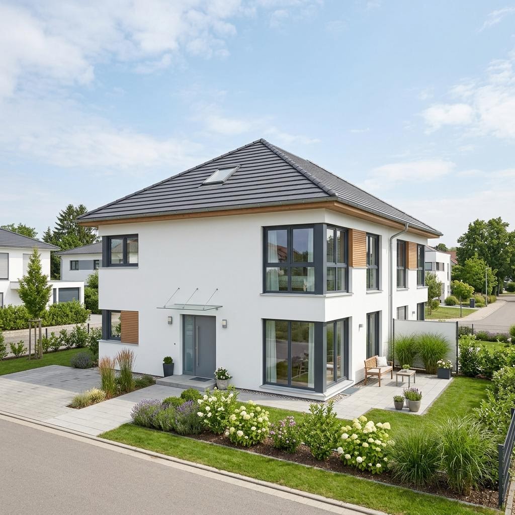 Doppelhaus Doppelhaus Option Plus 126 von WeberHaus — Walmdach, 126 m²
