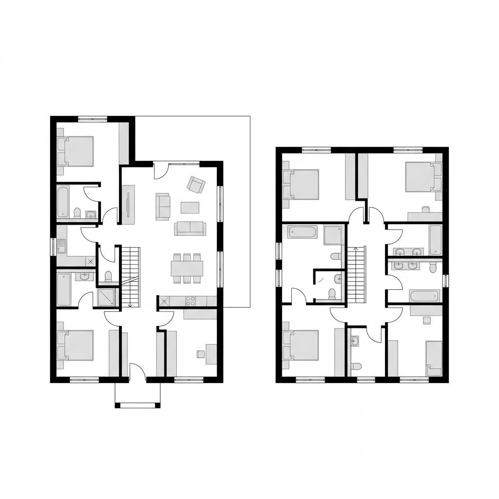 Grundriss Mehrgenerationenhaus Generation 235 – 235 m² Mehrgenerationenhaus mit 8 Zimmern