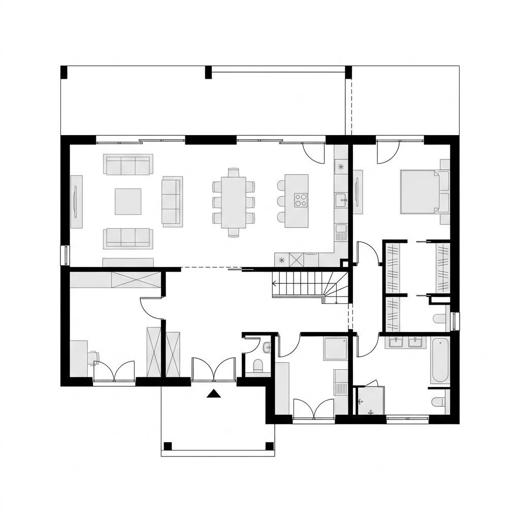 Grundriss Mono – 188 m² Luxusvilla & Designerhaus mit 5 Zimmern