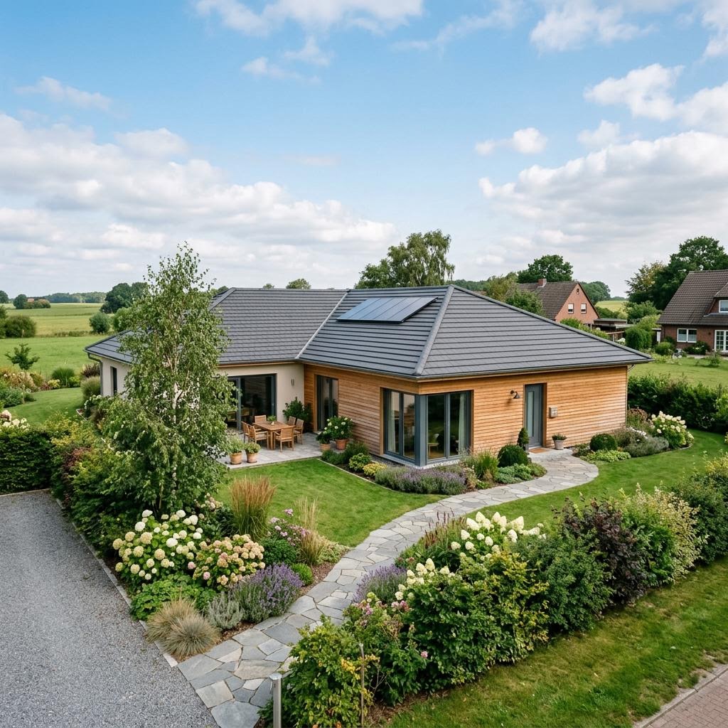 Winkelbungalow Winkelbungalow Buche 138 von Frammelsberger Holzhaus — Fertighaus in Holztafelbau mit rund 138 m²
