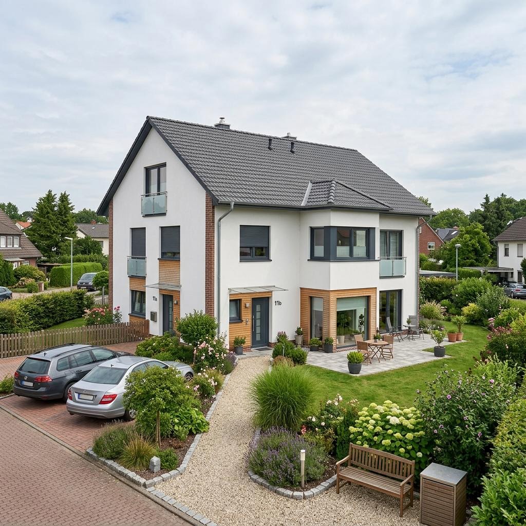 Bausatzhaus Doppelhaus Massiv 116 von Ytong Bausatzhaus mit Satteldach — Massiv-Doppelhaus mit 116 m² je Hälfte
