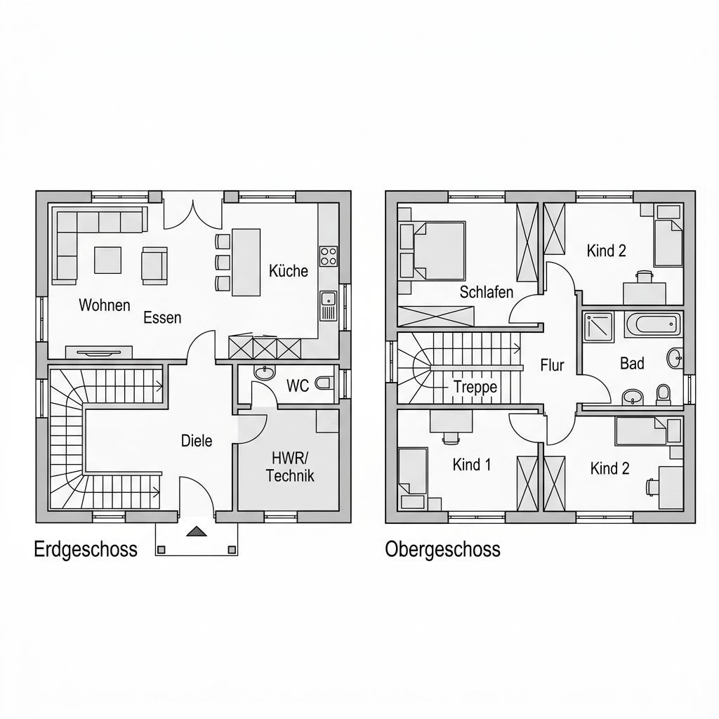 Grundriss EFH Massiv 156 von Ytong Bausatzhaus — 156 m², 6 Zimmer