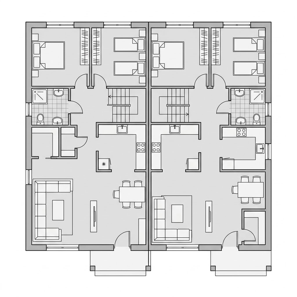 Grundriss TownHouse 13.2 – 208 m² Zweifamilienhaus mit 7 Zimmern